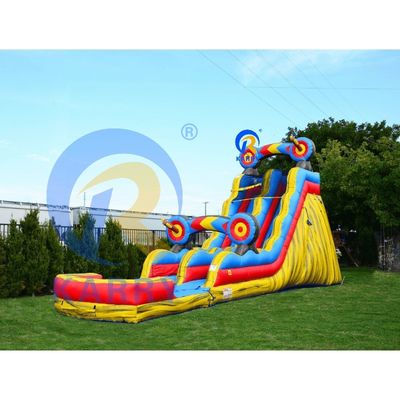 Carry Target 0,55 mm PVC Tarpaulin Giallo Magico Colore Slide d'acqua gonfiabile con piscina