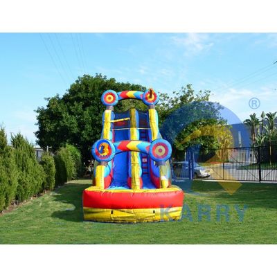 Carry Target 0,55 mm PVC Tarpaulin Giallo Magico Colore Slide d'acqua gonfiabile con piscina