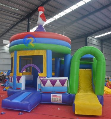 PORTABLE Castello a rimbalzo in PVC cilindrico con scivolo laterale e cupola gonfiabile L'esperienza di festa definitiva