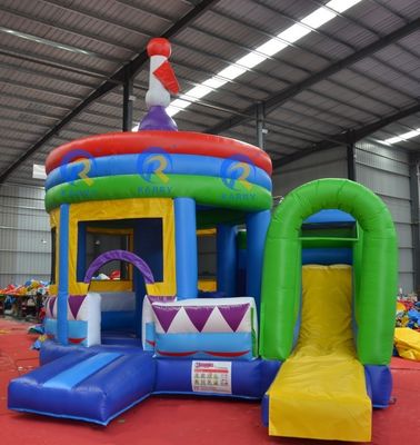 PORTABLE Castello a rimbalzo in PVC cilindrico con scivolo laterale e cupola gonfiabile L'esperienza di festa definitiva