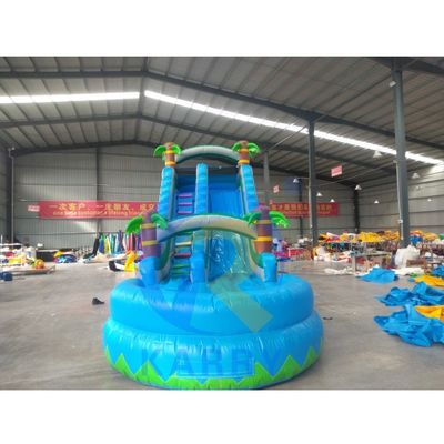 Giardino inflatabile commerciale scivolo d'acqua blu con piscina