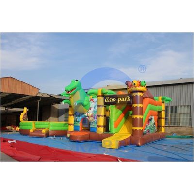 Commercial Grade Dino Park Air Bounce House Combo Slide Bouncers Jumpers per bambini