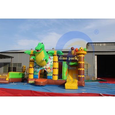 Commercial Grade Dino Park Air Bounce House Combo Slide Bouncers Jumpers per bambini