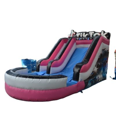 Capacità massima 100-500 kg Promozione di eventi commerciali Scivolo a gonfiore con piscina