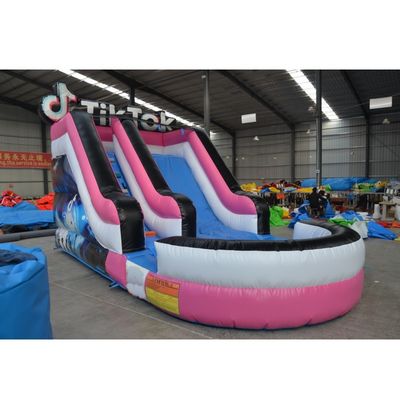 Capacità massima 100-500 kg Promozione di eventi commerciali Scivolo a gonfiore con piscina