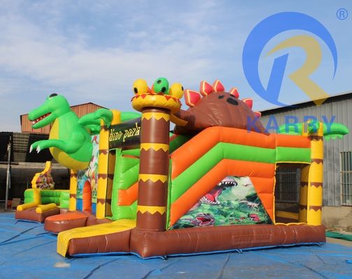Caratteristiche PORTABLE Festa per bambini Salto castello saltuario con scivolo a tema dinosauro