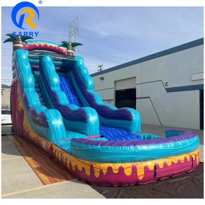 Slide idraulico gonfiabile personalizzato per interni Slide bagnato asciutto con piscina