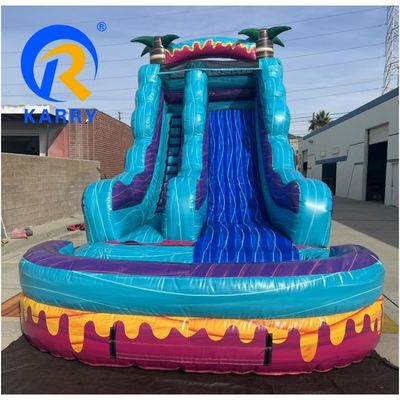Slide idraulico gonfiabile personalizzato per interni Slide bagnato asciutto con piscina