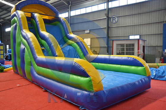 Pvc commerciale rosso doppia corsia scivolo acquatico per adulti scivolo gonfiabile asciutto per noleggio di feste