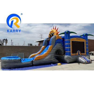 Slide gonfiabile a doppia corsia e castello a rimbalzo per bambini Pallone d'aria calda rosa