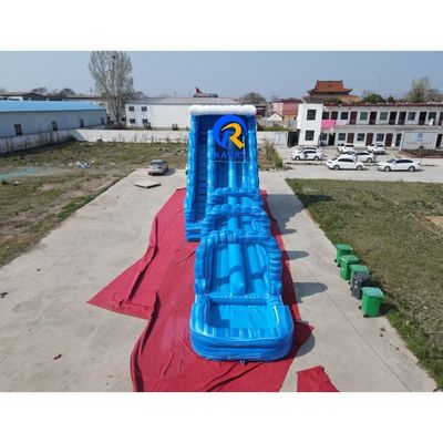 18x4.5x7m Doppio scivolo esterno scivolo idraulico gonfiabile piscina combo scivolo esteso grande