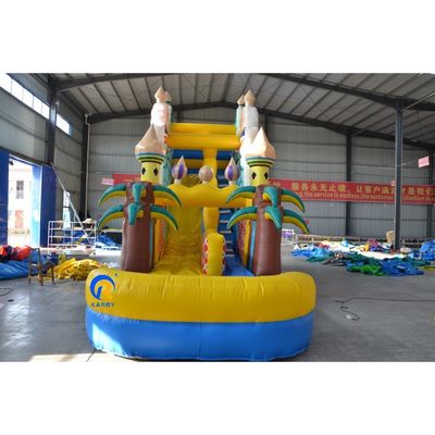 Scivolo d'acqua gonfiabile commerciale grande dimensione 5-10 passeggeri scivolo a palma con piscina