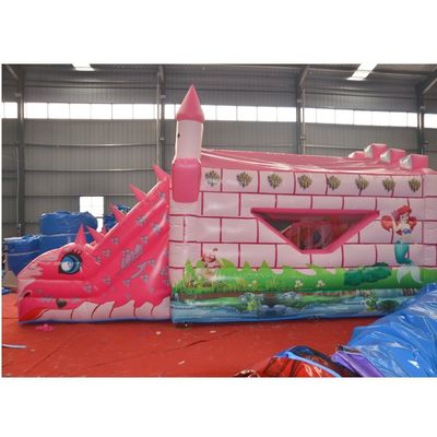 Casa di rimbalzo camaleon e scivolo gonfiabile rosa per castello di trampolini unisex