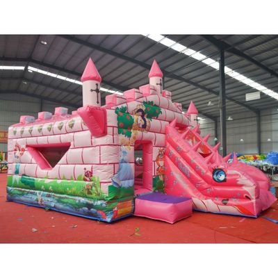 Casa di rimbalzo camaleon e scivolo gonfiabile rosa per castello di trampolini unisex