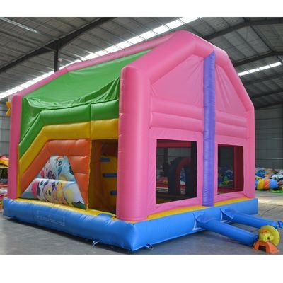 Promozione di eventi commerciali Unicorn Bouncy Castle con kit di riparazione e scivolo inclusi