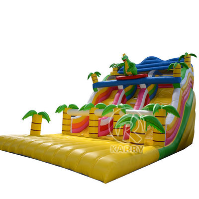 Combo Commercial Tropical Dinosaur Bounce House con scivolo