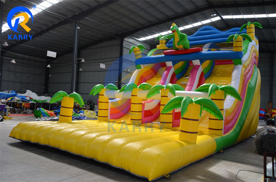Combo Commercial Tropical Dinosaur Bounce House con scivolo