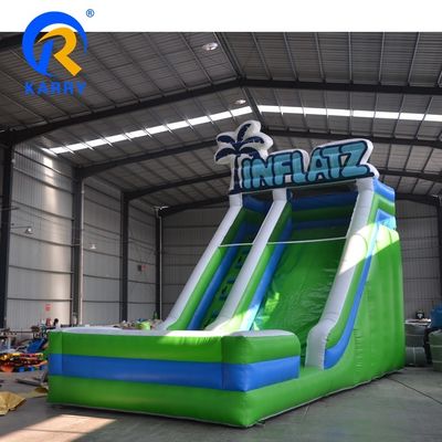 Scivolo d'acqua gonfiabile per bambini e adulti giocare materiale verde PVC può essere personalizzato
