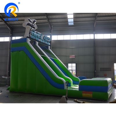 Scivolo d'acqua gonfiabile per bambini e adulti giocare materiale verde PVC può essere personalizzato