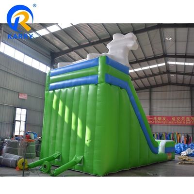 Scivolo d'acqua gonfiabile per bambini e adulti giocare materiale verde PVC può essere personalizzato