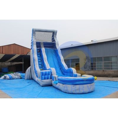 Magic Large Crush Running Bouncy Games Commerciale 32 piedi Blu lunghi scivoli d'acqua gonfiabili