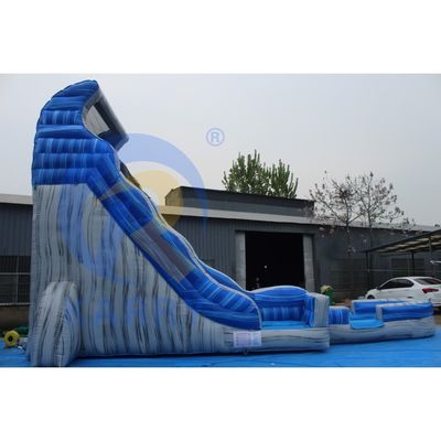 Magic Large Crush Running Bouncy Games Commerciale 32 piedi Blu lunghi scivoli d'acqua gonfiabili