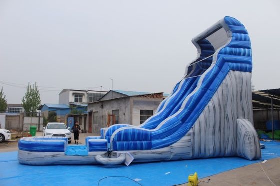 Magic Large Crush Running Bouncy Games Commerciale 32 piedi Blu lunghi scivoli d'acqua gonfiabili