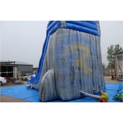 Magic Large Crush Running Bouncy Games Commerciale 32 piedi Blu lunghi scivoli d'acqua gonfiabili