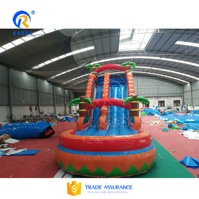 Parco giochi per bambini all'aperto con palma gonfiabile con piscina
