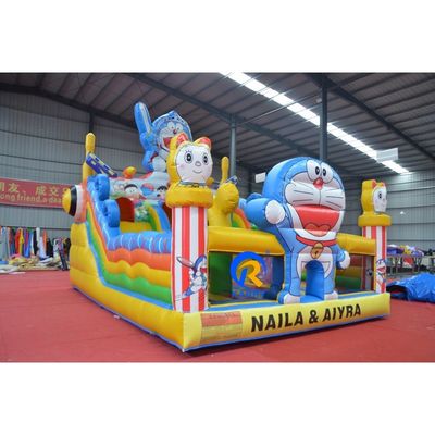 Bambini Inflatabile Castello Salta Ding dang Tema Gatto Salto Casellare Casa con scivolo