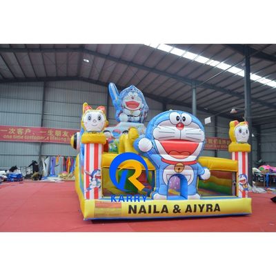 Bambini Inflatabile Castello Salta Ding dang Tema Gatto Salto Casellare Casa con scivolo