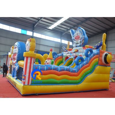 Bambini Inflatabile Castello Salta Ding dang Tema Gatto Salto Casellare Casa con scivolo