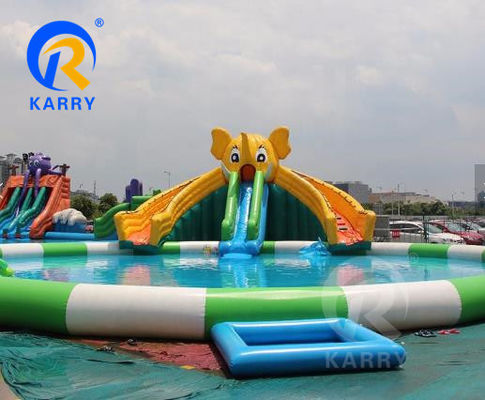 Passeggeri ammissibili 10 Grandi scivoli d'elefante Parco acquatico gonfiabile per bambini e adulti