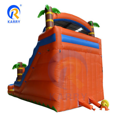 Spray Acqua Palm Tree Slide Combo Pool gonfiabile e doppio scivolo per il gioco dei bambini