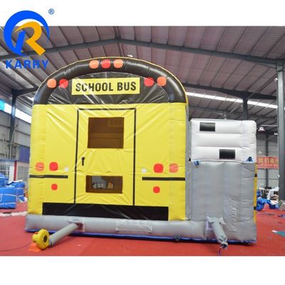 Aggiornare il tuo Parco giochi Autobus scolastico gonfiabile buttafuori con scivolo e castello salto