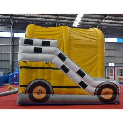Aggiornare il tuo Parco giochi Autobus scolastico gonfiabile buttafuori con scivolo e castello salto