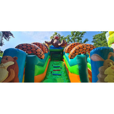 Parco Safari a colori personalizzati Bouncer gonfiabile per il divertimento dei bambini al parco all'aperto