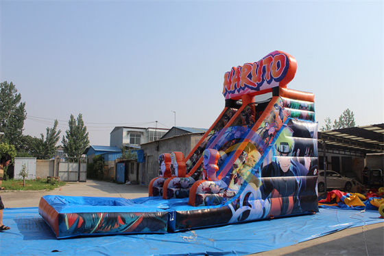 Attrezzature gonfiabili in PVC commerciale Personaggi animati a sangue caldo Scivolo d'acqua con piscina