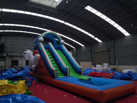 Scivolo per piscina idrica per bambini con soffiatore d'aria standard CE e Unicorn Excitement