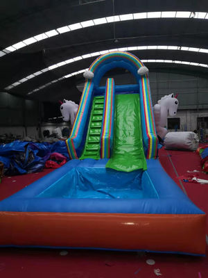 Scivolo per piscina idrica per bambini con soffiatore d'aria standard CE e Unicorn Excitement