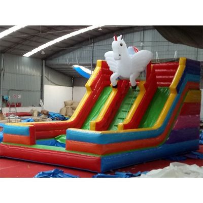 Disegno su misura Tematica tropicale Scivolo gonfiabile con piscina per bambini e adulti