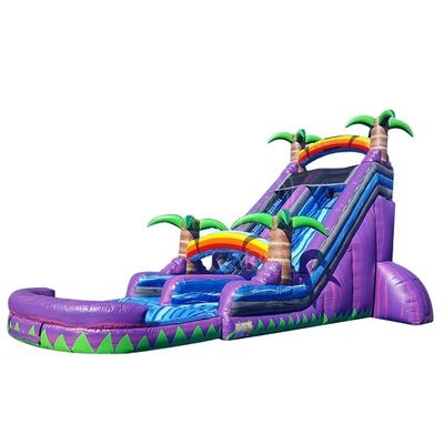 Scivoli commerciali gonfiabili per piscina con scivolo da salto di marmo viola palmare colorato