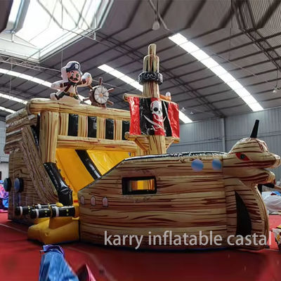 Materiale in PVC completamente stampato Nave pirata gonfiabile Slide asciutto per bambini Interesse e vendita