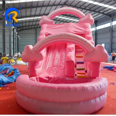 Portable Pure Pink Water Slide gonfiabile con piscina casa rimbalzo salto castello rimbalzo