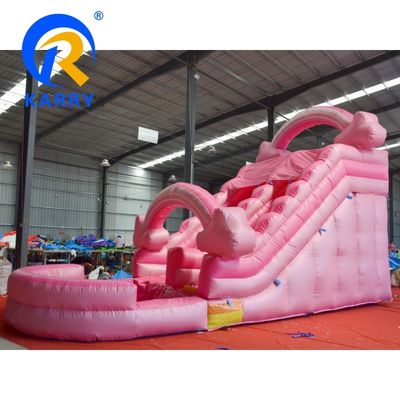 Portable Pure Pink Water Slide gonfiabile con piscina casa rimbalzo salto castello rimbalzo