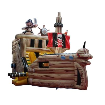 Grande scivolo gonfiabile per buttafuori pirata popolare scivolo d'acqua a noleggio con castello gonfiabile
