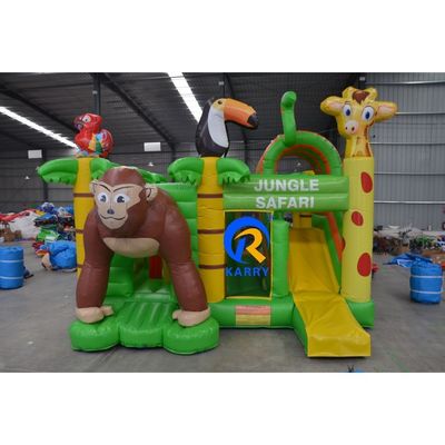 Parco di divertimenti per bambini giocattolo gonfiabile paradiso degli animali casa gonfiabile con scivolo