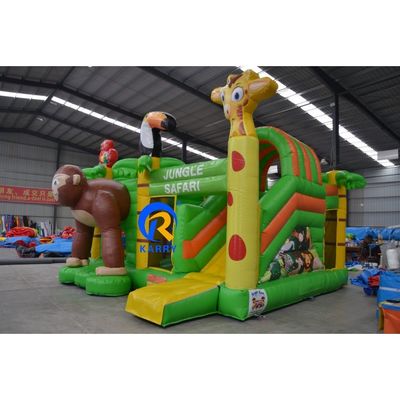 Parco di divertimenti per bambini giocattolo gonfiabile paradiso degli animali casa gonfiabile con scivolo