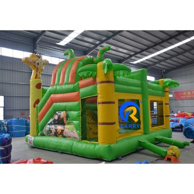 Parco di divertimenti per bambini giocattolo gonfiabile paradiso degli animali casa gonfiabile con scivolo