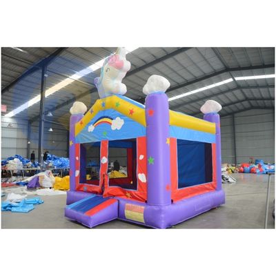 Casa gonfiabile unisex con diapositiva Cartoon Cartoon Unicorn PVC Jumping Castle